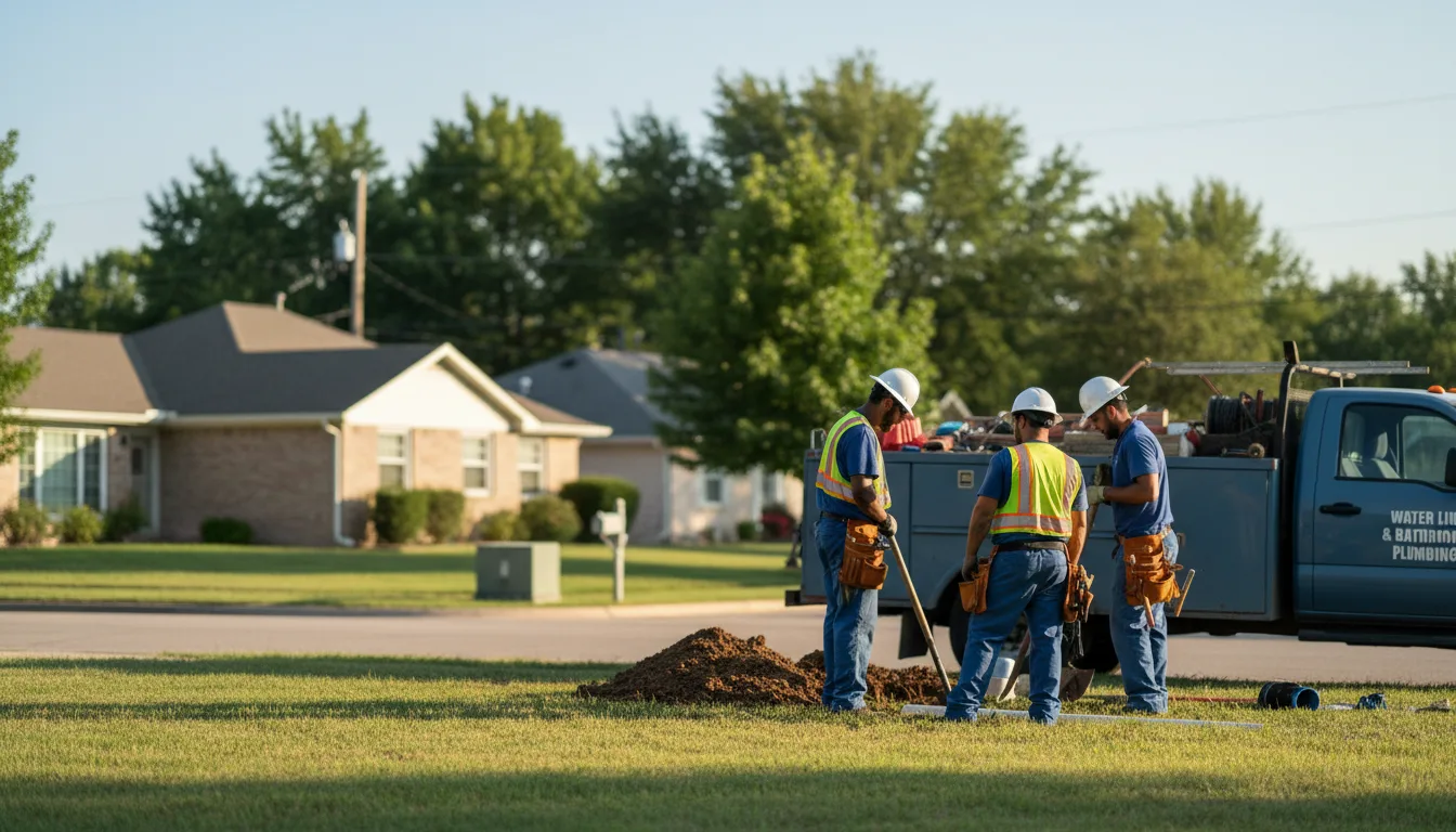 Residential water line and bathroom plumbing service in Wellsburg, IA